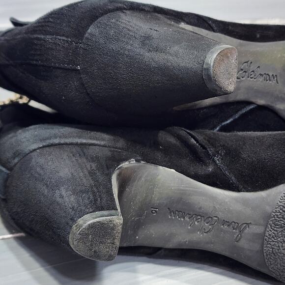 Sam Edelman Mandi Ankle Boots Black Suede Leather Buckle Detail Size 10 - Picture 9 of 10
